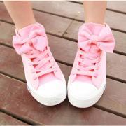 A 082606 aaa High Help Lovely Bowknot Canvas Shoes