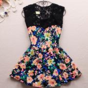 Slim dress lace stitching color-667 A 080302