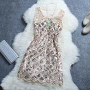 Stylish atmosphere Beaded sequined dress Ayd