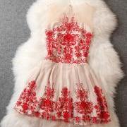 Embroidery elegant dress MX61215