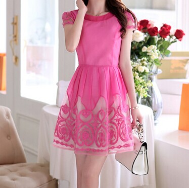 Embroidered Chiffon Dress Sc728f on Luulla