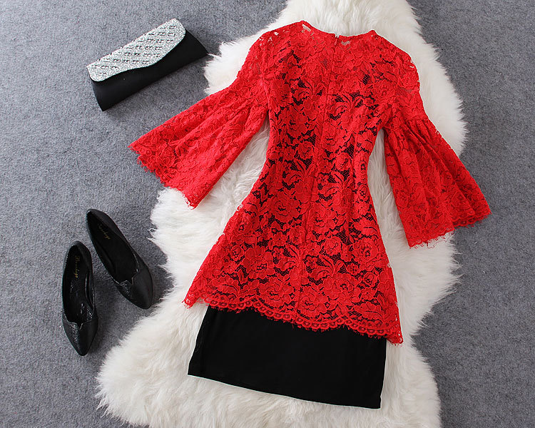 red lace two piece