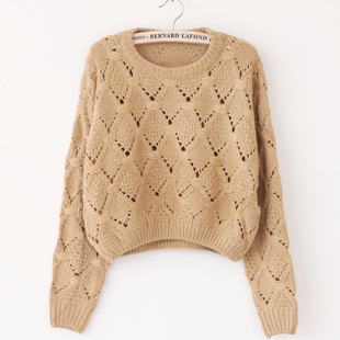 Hollow Round Neck Pullover Sweater CA922DF on Luulla