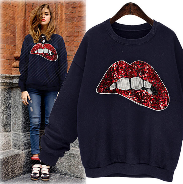 sequin lips sweater