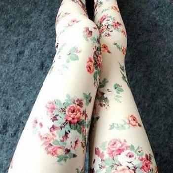 Rose Leggings Pantyhose Jc..