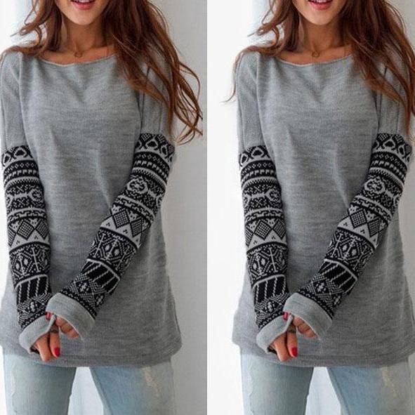 Fashion long-sleeved printing sweater 8106231