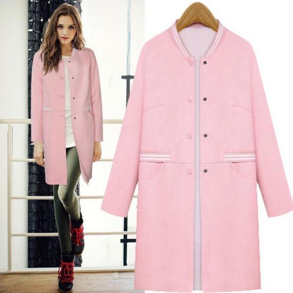 Cute Pink Single-breasted Coat 7215069 on Luulla
