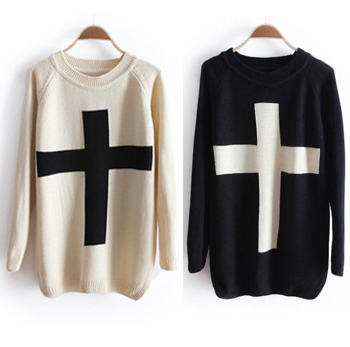 Cross Sweater, Loose Sweater A 071005 on Luulla