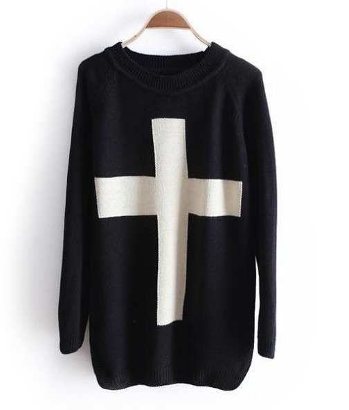 Cross Sweater, Loose Sweater A 071005 on Luulla