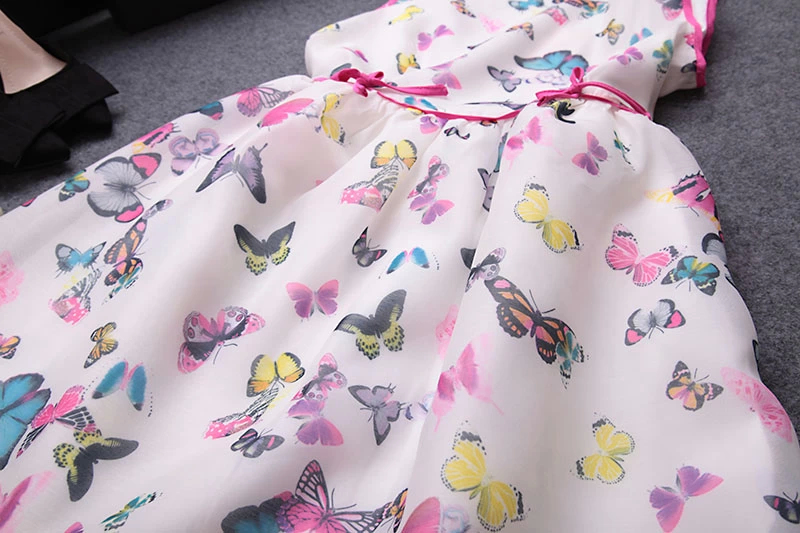 Color Butterfly Print Sleeveless Dress MMc on Luulla