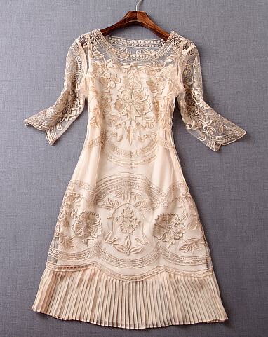 Embroidery Tight Chiffon Dress DG61421 on Luulla
