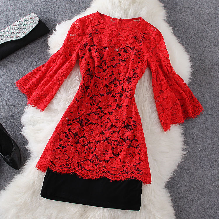 Fashion Red Lace Dress ( Two-piece ) GH804CE on Luulla