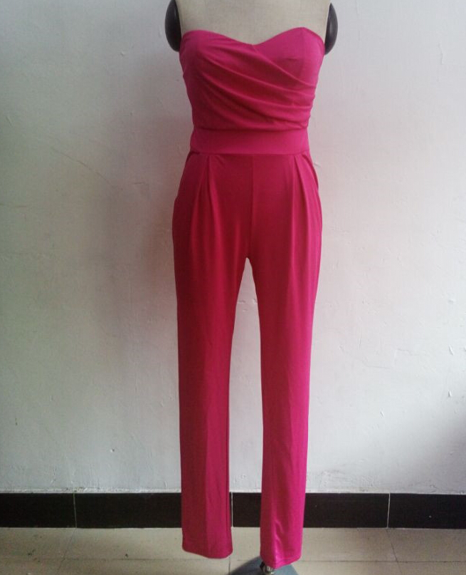 Pure Color Sexy Strapless Bandage Jumpsuit 1152063 on Luulla